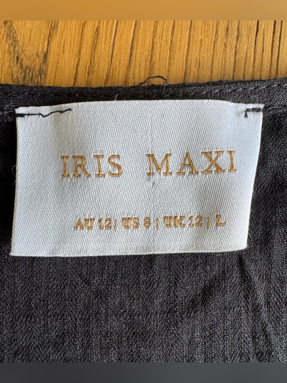 Iris Maxi Melina L/S Dress Black Size 8 Button Front V Neck Puff Sleeves - Picture 13 of 13